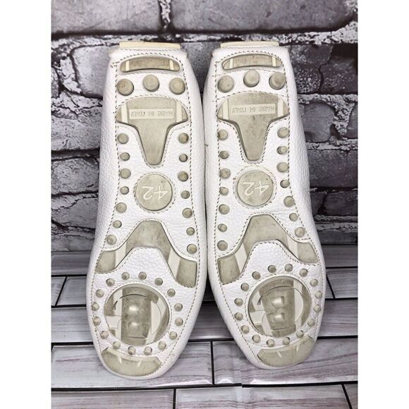 Baldinini White Leather Casual Penny Loafers Driving Shoes Men’s Sz 42EU/9M US main image 6